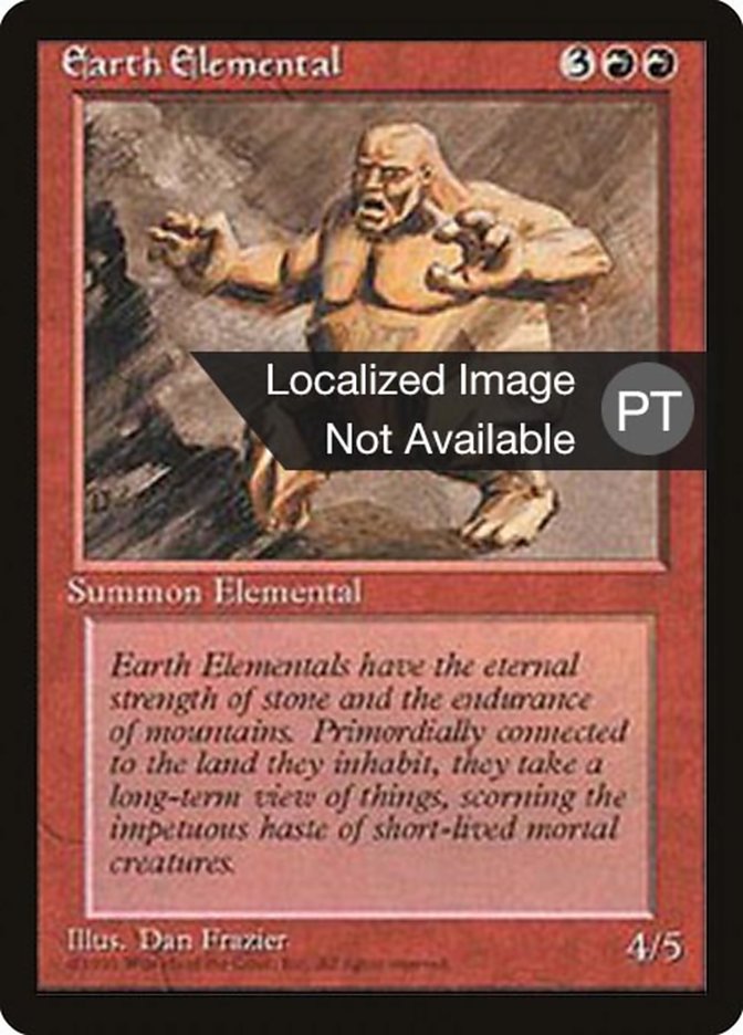 {F} Earth Elemental [Fourth Edition (Foreign Black Border)][FBB 4ED 188]