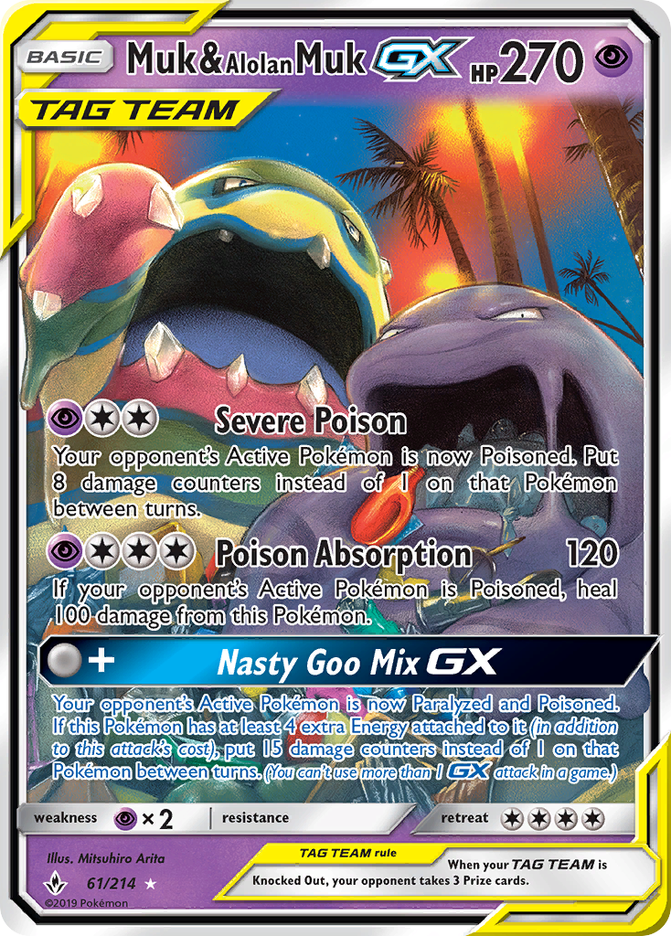 [PKM-R] Muk & Alolan Muk GX (61/214) [Sun & Moon: Unbroken Bonds]