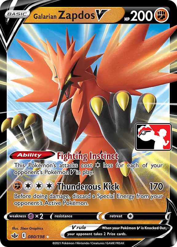 [PKM-R] Galarian Zapdos V (080/198) [Prize Pack Series One]