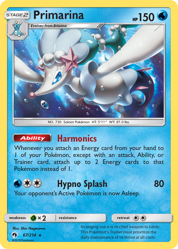 [PKM-R] Primarina (67/214) [Sun & Moon: Lost Thunder]