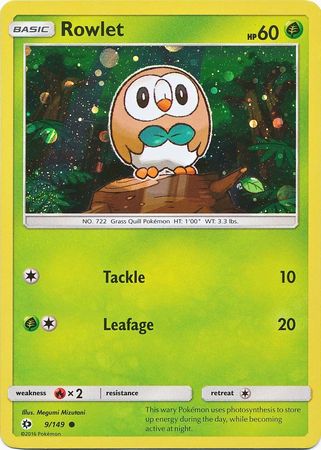 [PKM-R] Rowlet (9/149) (Cosmos Holo) [Sun & Moon: Base Set]