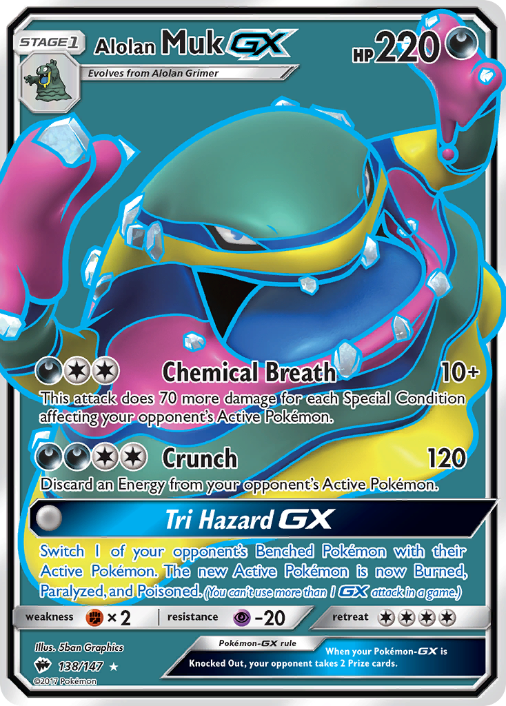 [PKM-R] Alolan Muk GX (138/147) [Sun & Moon: Burning Shadows]