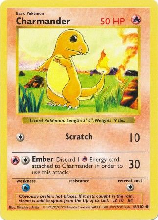 [PKM-C] Charmander (46/102) [Base Set Shadowless Unlimited]