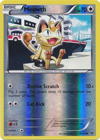 [PKM-R] Meowth (80/99) (Mirror Reverse Holo) [Black & White: Next Destinies]