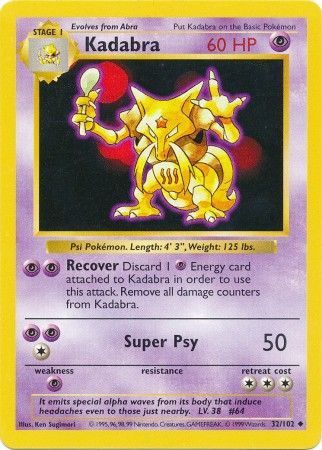 [PKM-C] Kadabra (32/102) [Base Set Shadowless Unlimited]