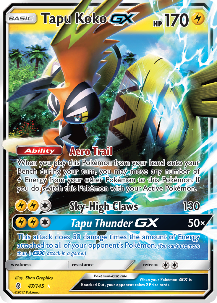 [PKM-R] Tapu Koko GX (47/145) [Sun & Moon: Guardians Rising]